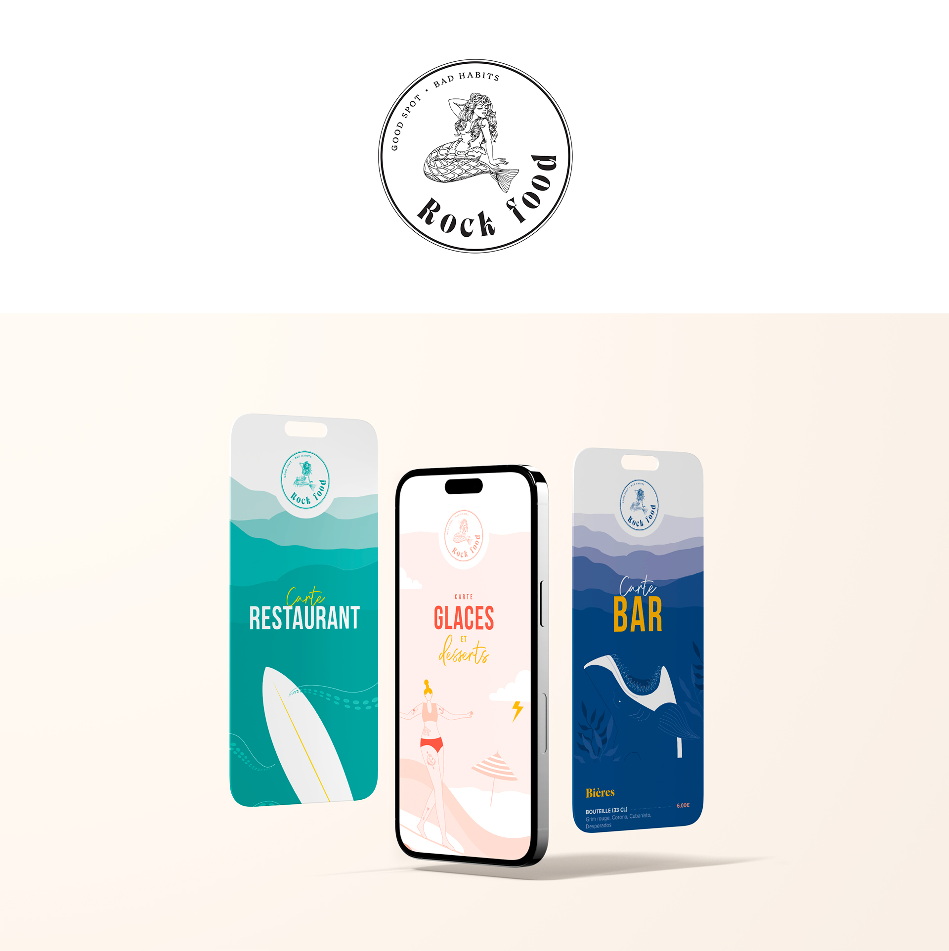 Menus pour mobile restaurant le Rock Food